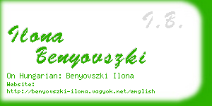 ilona benyovszki business card